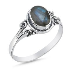 OLIVIE Stříbrný prsten LABRADORIT 8474 