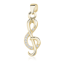 Stříbrný přívěsek HOUSLOVÝ KLÍČ GOLD 9576