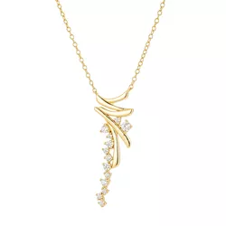 Stříbrný svatební náhrdelník GOLD 9608