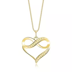 Stříbrný náhrdelník SRDCE & NEKONEČNO GOLD 8972