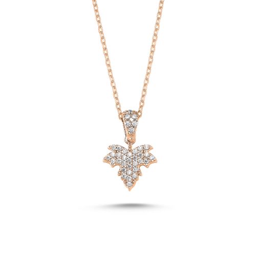 OLIVIE Stříbrný náhrdelník LIST ROSE 581