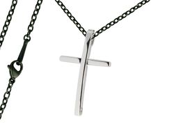 Pánský náhrdelník Křížek Typ řetízku: Řetízek chirurgická ocel 55 cm x 0,25 cm černý 2643/RET2