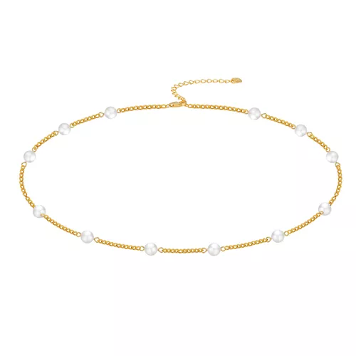 Stříbrný perlový náhrdelník GOLD 9702