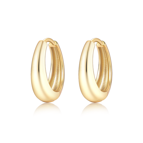 Stříbrné náušnice 16mm KRUHY GOLD 9286