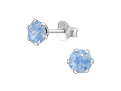 OLIVIE Stříbrné 6mm pecky Swarovski BLUE 493