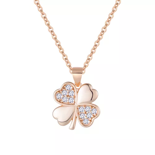 Stříbrný náhrdelník ČTYŘLÍSTEK ROSE 9712
