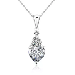 Stříbrný náhrdelník 1ct MOISSANITE SRDCE 9827