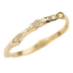 OLIVIE Stříbrný prsten KŮRA STROMU GOLD 7623 