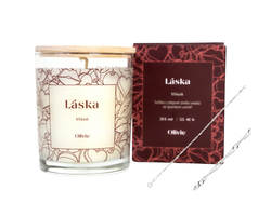 Svíčka Láska se stříbrným NÁRAMKEM 18 cm 9987