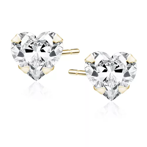 Stříbrné náušnice 5 mm SRDCE GOLD 9517