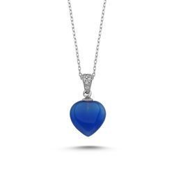 OLIVIE Stříbrný náhrdelník AGATE BLUE 189