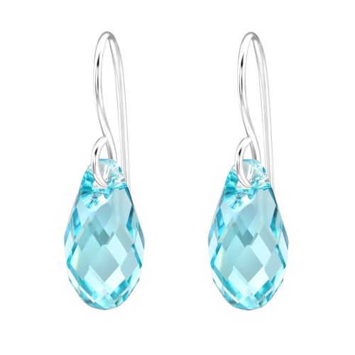 Náušnice Slza Swarovski Crystals blue stříbro 925 1958