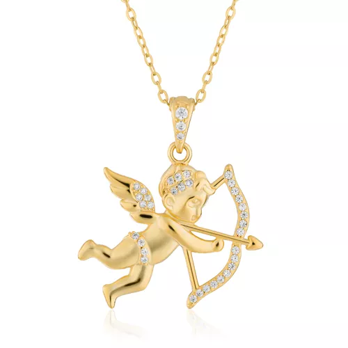 Stříbrný náhrdelník AMOR GOLD 9801
