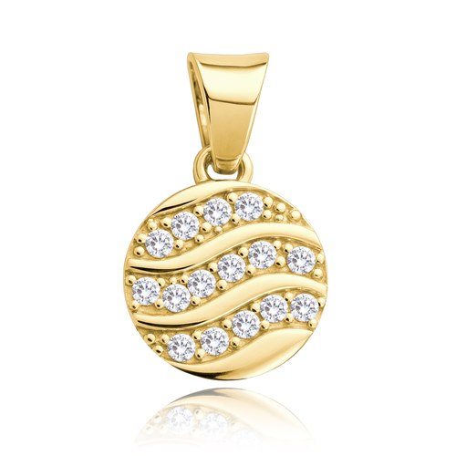 Elegantní náušnice z bílého zlata kolečka na šroubek s bílými zirkony Au 585/1000