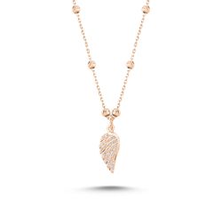 OLIVIE Stříbrný náhrdelník ANDĚLSKÉ KŘÍDLO ROSE 389