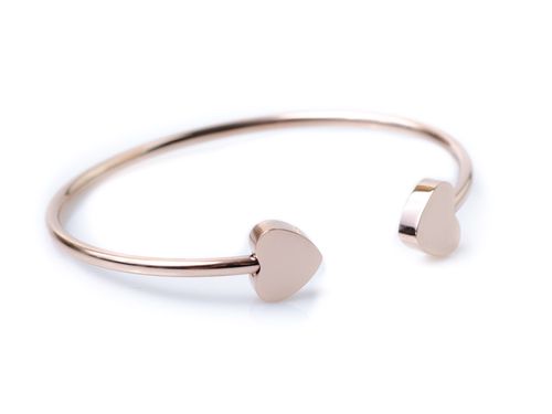 Náramek chirurgická ocel Pure heart rose gold 346