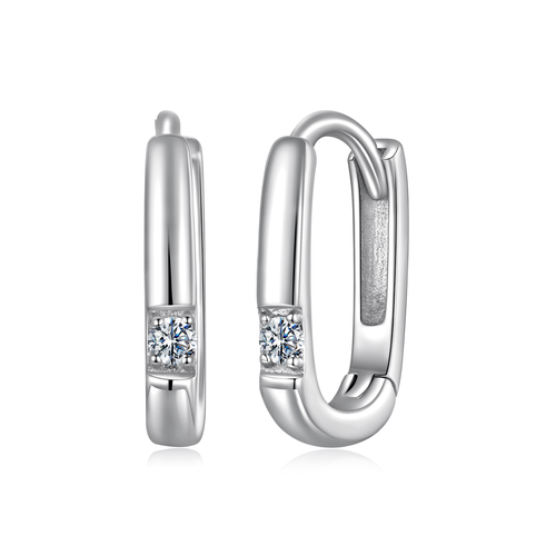 Stříbrné obdélníkové náušnice MOISSANITE 9980