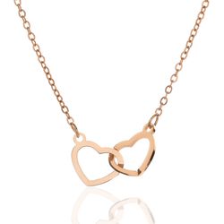 Řetízek Spojená Srdce rose gold stříbro 925 2107