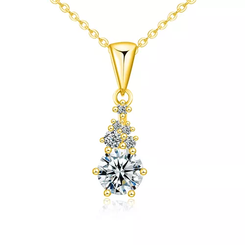 Stříbrný náhrdelník 1ct MOISSANITE GOLD 9831