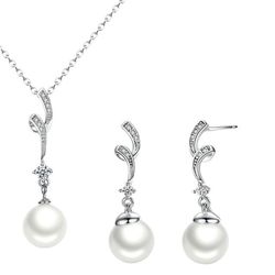 OLIVIE Stříbrná perlová sada JUMEIRA 595
