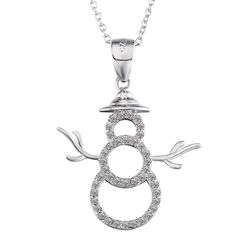OLIVIE Stříbrný náhrdelník SNĚHULÁK 507