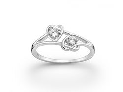 Prsten Propletená Srdce stříbro 925