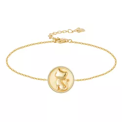 Stříbrný náramek KOČKA GOLD 9691