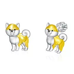 Stříbrné náušnice na šroubek SHIBA 8890