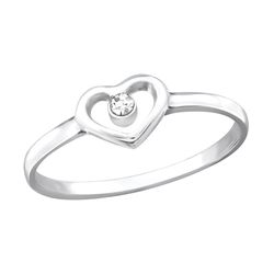 Prsten Srdce & Krystal stříbro 925
