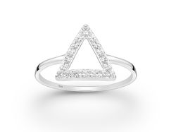 Prsten Triangl stříbro 925