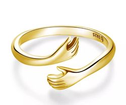 OLIVIE Stříbrný prsten OBJETÍ GOLD 719