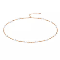 Stříbrný perlový náhrdelník ROSE 9703