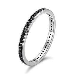 OLIVIE Stříbrný prsten ČERNÝ ZIRKON 4709 