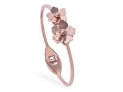 Náramek chirurgická ocel Květy rose gold 981