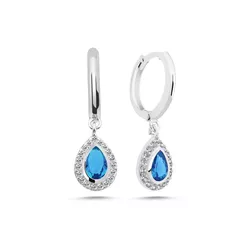 Stříbrné náušnice KAPKA AQUAMARINE 9542