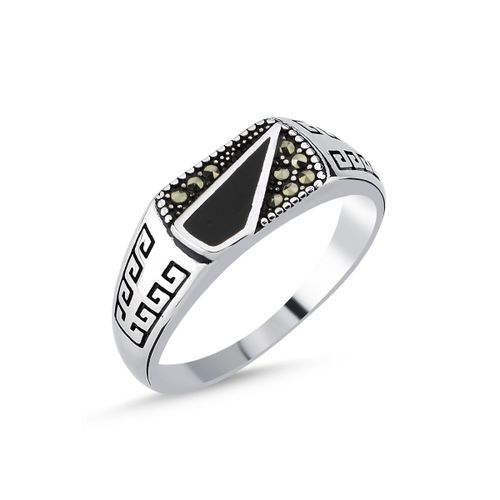 OLIVIE Pánský stříbrný prsten MARKAZIT 8205 