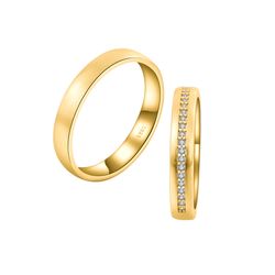 OLIVIE Snubní stříbrný prsten MATTE GOLD 7482 