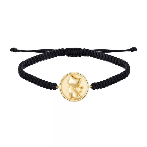 Provázkový náramek KOČKA GOLD 9687
