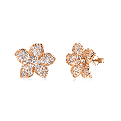 Stříbrné náušnice BARBORKY ROSE 9952