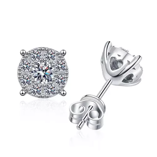 9369 Stříbrné náušnice MOISSANITE