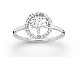 Prsten Strom života se zirkony stříbro 925