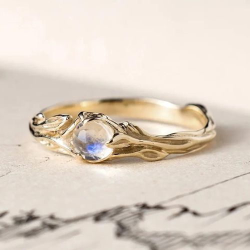OLIVIE Stříbrný prsten MĚSÍČNÍ KÁMEN 7753 