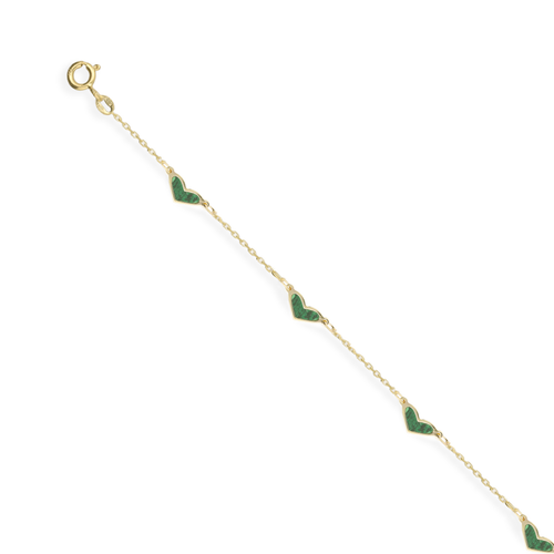 Náramek ze žlutého zlata SRDCE Au 585/1000