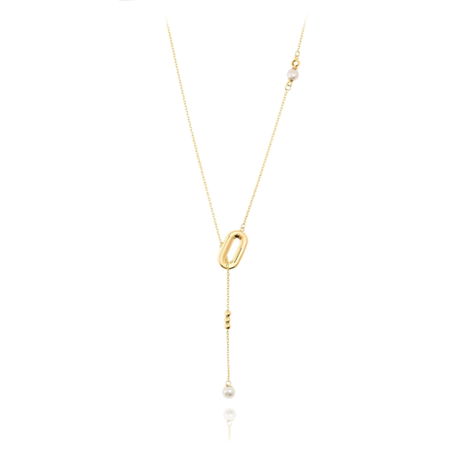 MINET Zlatý náhrdelník s přirodními perlami Au 585/1000