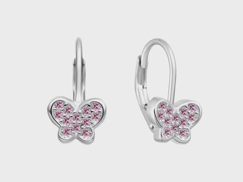 Dětské stříbrné náušnice MOTÝLEK 10013