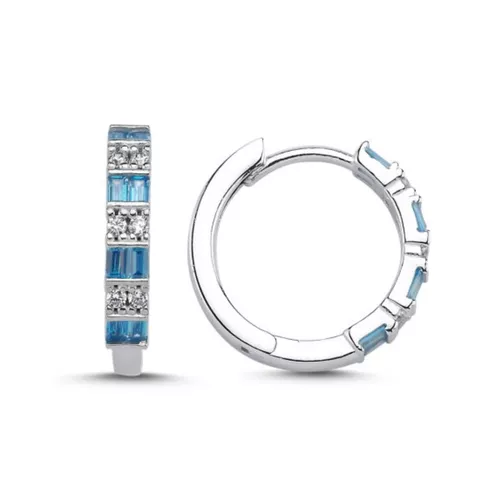 Stříbrné náušnice AQUAMARINE 9536