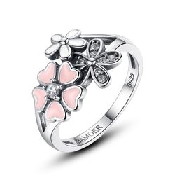 OLIVIE Stříbrný prsten TŘEŠŇOVÝ KVĚT 3450 