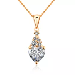 Stříbrný náhrdelník 1ct MOISSANITE SRDCE ROSE 9829