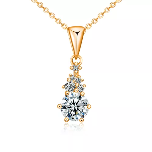 Stříbrný náhrdelník 1ct MOISSANITE ROSE 9832
