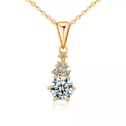 Stříbrný náhrdelník 1ct MOISSANITE ROSE 9832